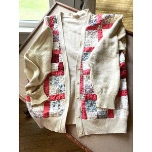 Vintage Quilted Patchwork Cardigan LARGE Handcrafted in Fredericksburg, TX